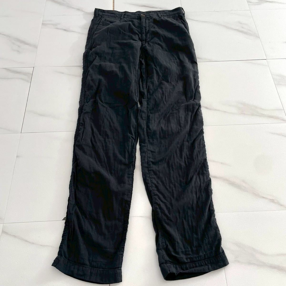 極美品◆Y's for men ストレートパンツ フルレングス 後染め コットン ブラック 4サイズ XL相当 メンズ ワイズフォーメン ヨウジヤマモト