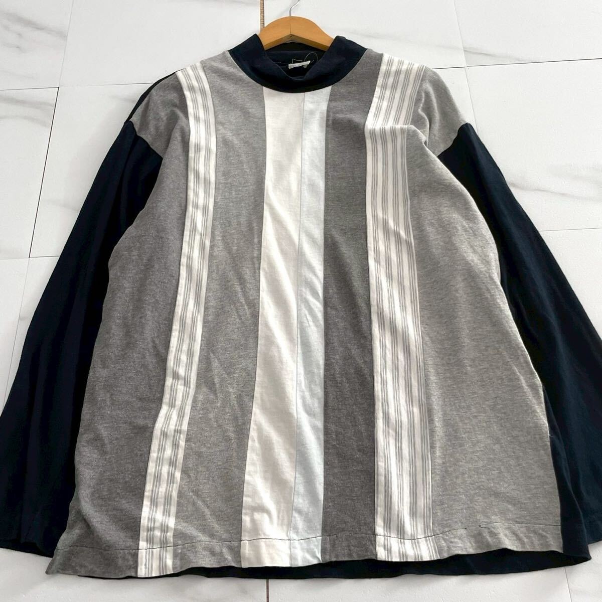 美品 田中オム◆COMME des GARCONS HOMME 長袖Tシャツ ロンT カットソー AD1992 ドッキング 切替 L位 メンズ コムデギャルソンオム vintage