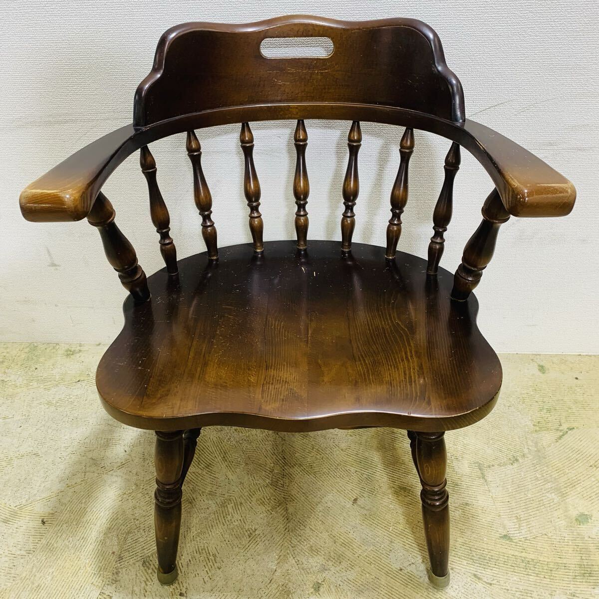 【 名品 】 飛騨産業 キツツキマーク 木製 ダイニングチェア 家具 椅子 イス キツツキ アンティーク チェア 直接引取可