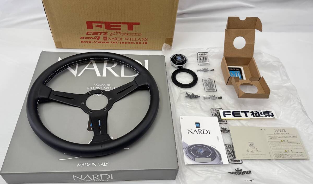 中古美品！ NARDI ナルディ ステアリング CLASSIC ブラックレザー/ブラックスポーク（34φ） N341