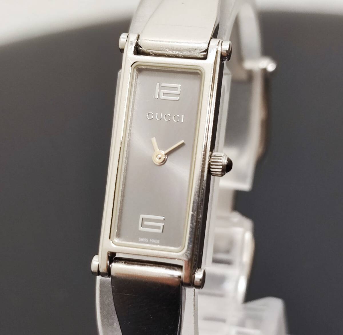箱・説付★GUCCI 腕時計 1500L レディース バングルウォッチ 12/6インデックス QZ稼働