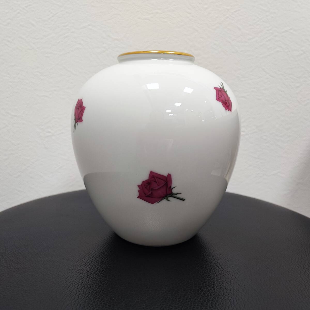 ノリタケ/高島屋 金彩 花瓶 バラ（ピンク） 薔薇 高さ約15cm Takashimaya / Noritake NIPPON TOKI KAISHA レトロ
