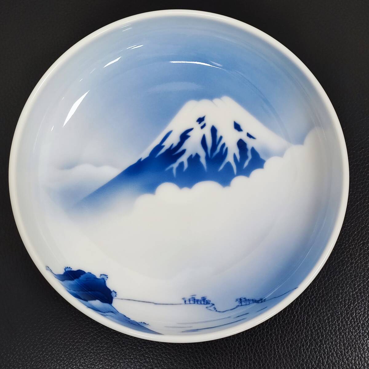 保管品★深川製磁 祝皿 富士三景 六寸箱根富士 