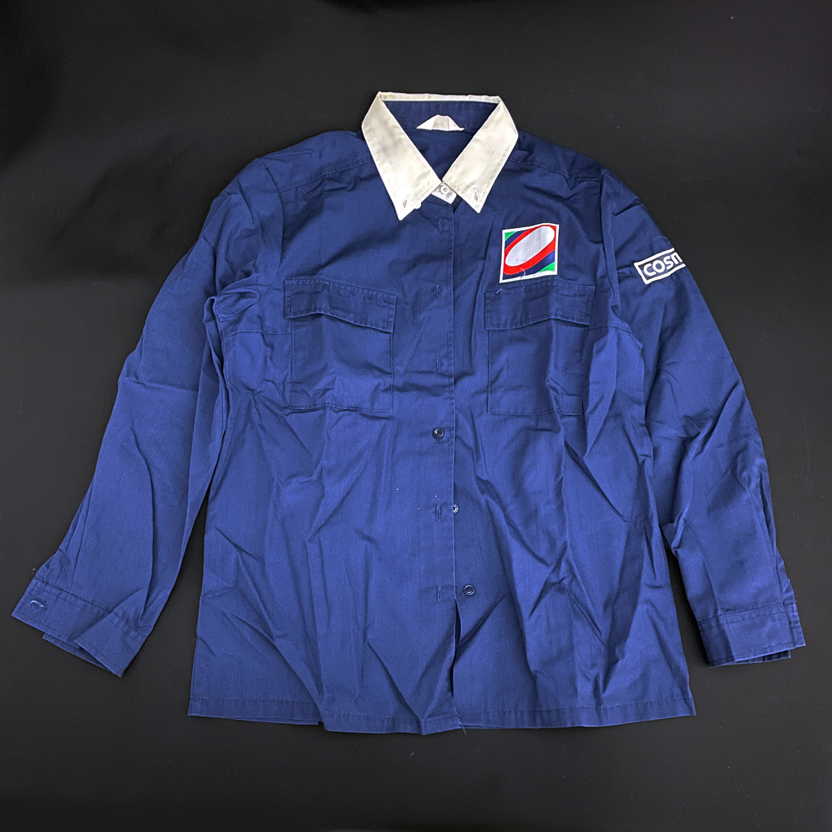 【コスモ石油】スタッフ用の長袖シャツ /制服/ボタンダウン/当時物/レトロ/ヴィンテージ/ビンテージ/非売品/