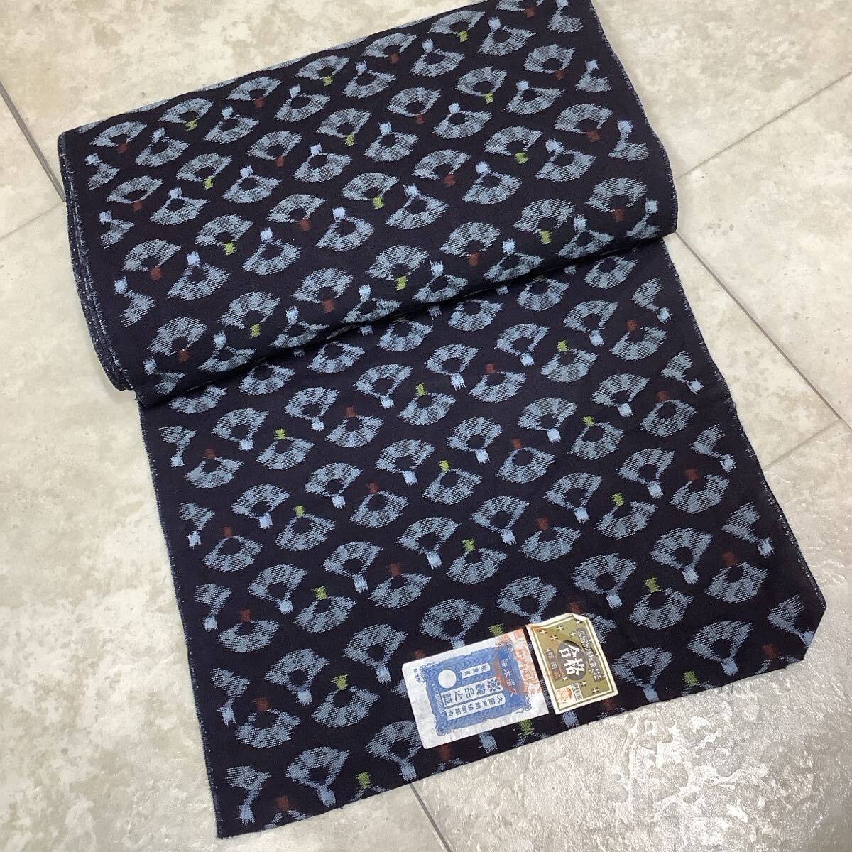 ◆古布前掛け専門屋◆未使用同然◆本場久留米絣◆手織り木綿◆着尺◆巾35.5cm◆反物◆藍無地刺子型染裂織襤褸書生絣蚊絣雪ん子絣BORO