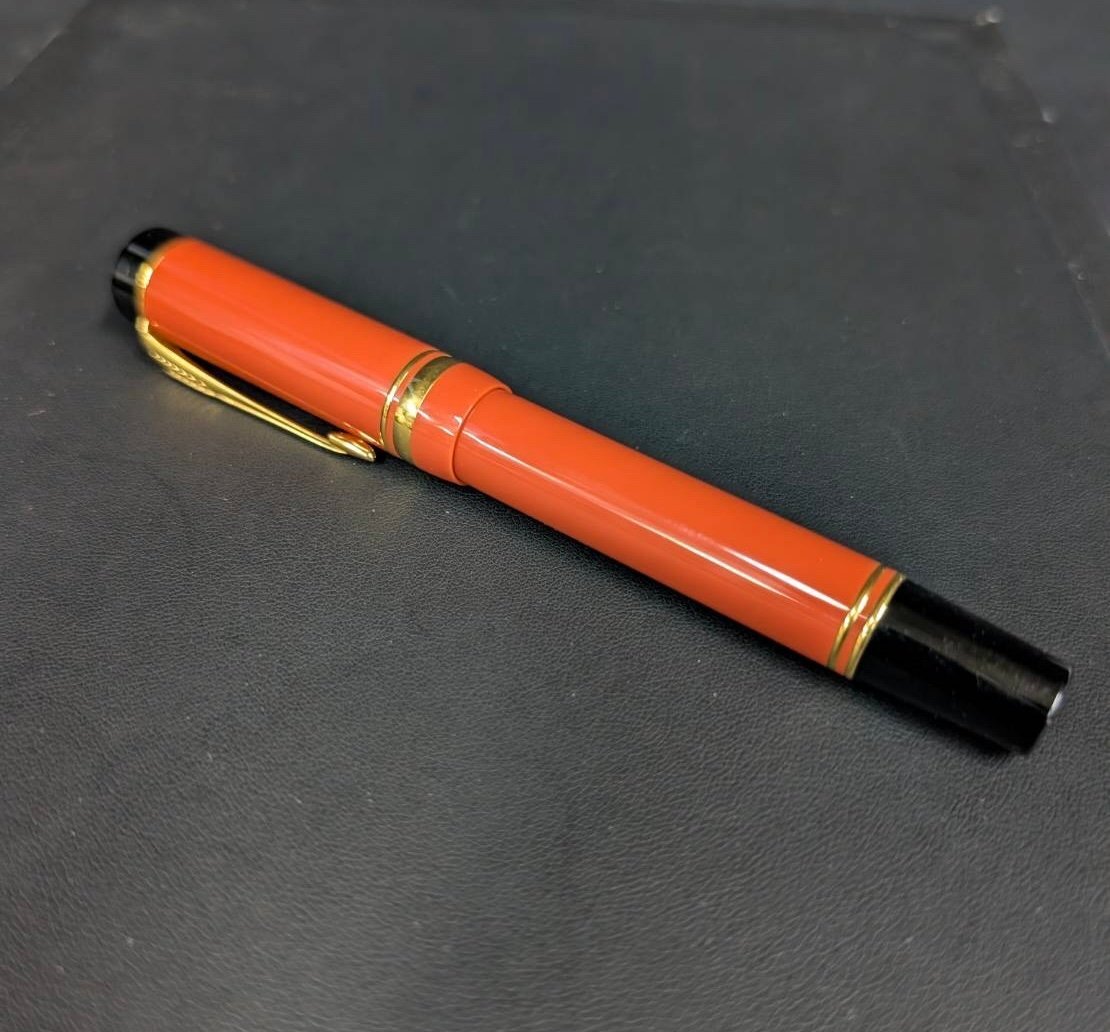 AA206 18K◆750◆PARKER◆DUOFOLD◆万年筆◆パーカー◆デュオフォールド◆オレンジ◆ビッグレッド◆インターナショナル◆金