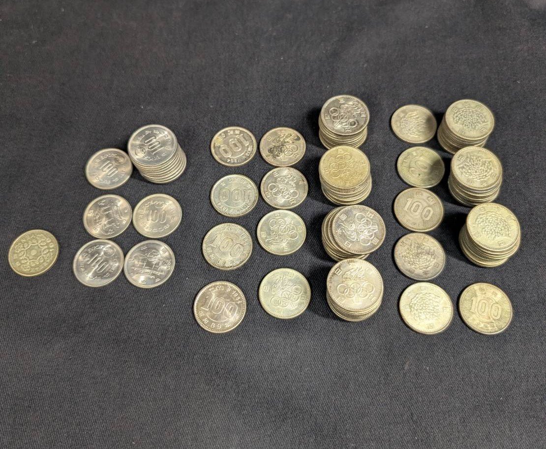 AA301 100円硬貨★稲穂★EXPO75★オリンピック★鳳凰★百円玉★100枚まとめて　【1円スタート！】