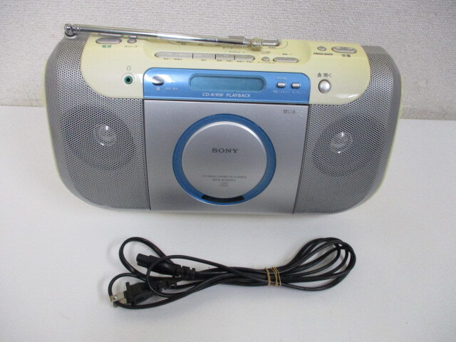SONY ソニー FM/AM CDラジカセ CFD-E100TV ラジオ リモコン無し 中古品 激安1円スタート