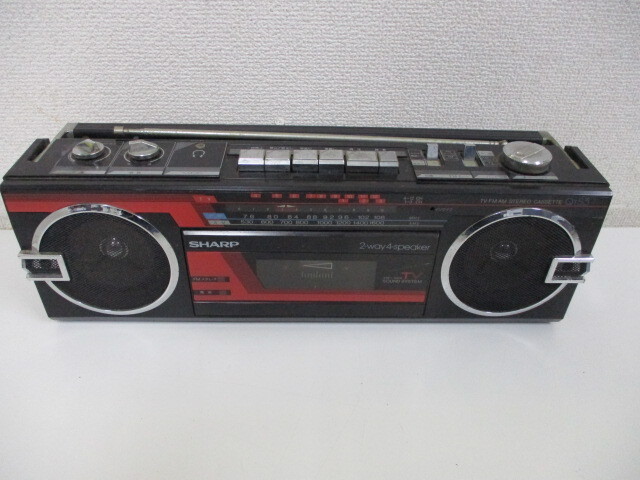 SHARP シャープ ラジオ カセット プレーヤー QT-S3 ブラック FM AM ラジオ ラジカセ 昭和レトロ 本体のみ ジャンク品 激安1円スタート
