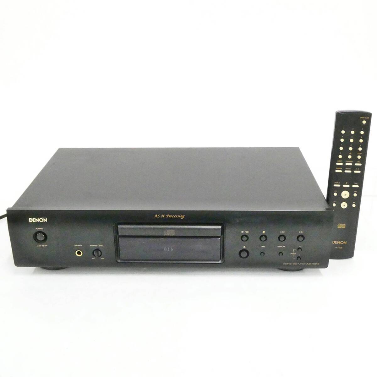 DENON デノン CDプレーヤー DCD-755AE ブラック MADE IN JAPAN RC-1028 リモコン付き オーディオ機器 07年製 Kキ31