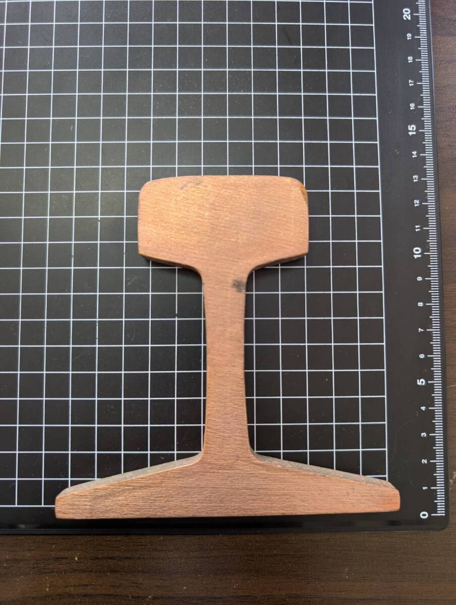 [希少] カットレール スライスレール ブロンズ?/ゴールド? 金茶色 重さ＝約389g ペーパーウエイト 文鎮 オブジェ 同梱可