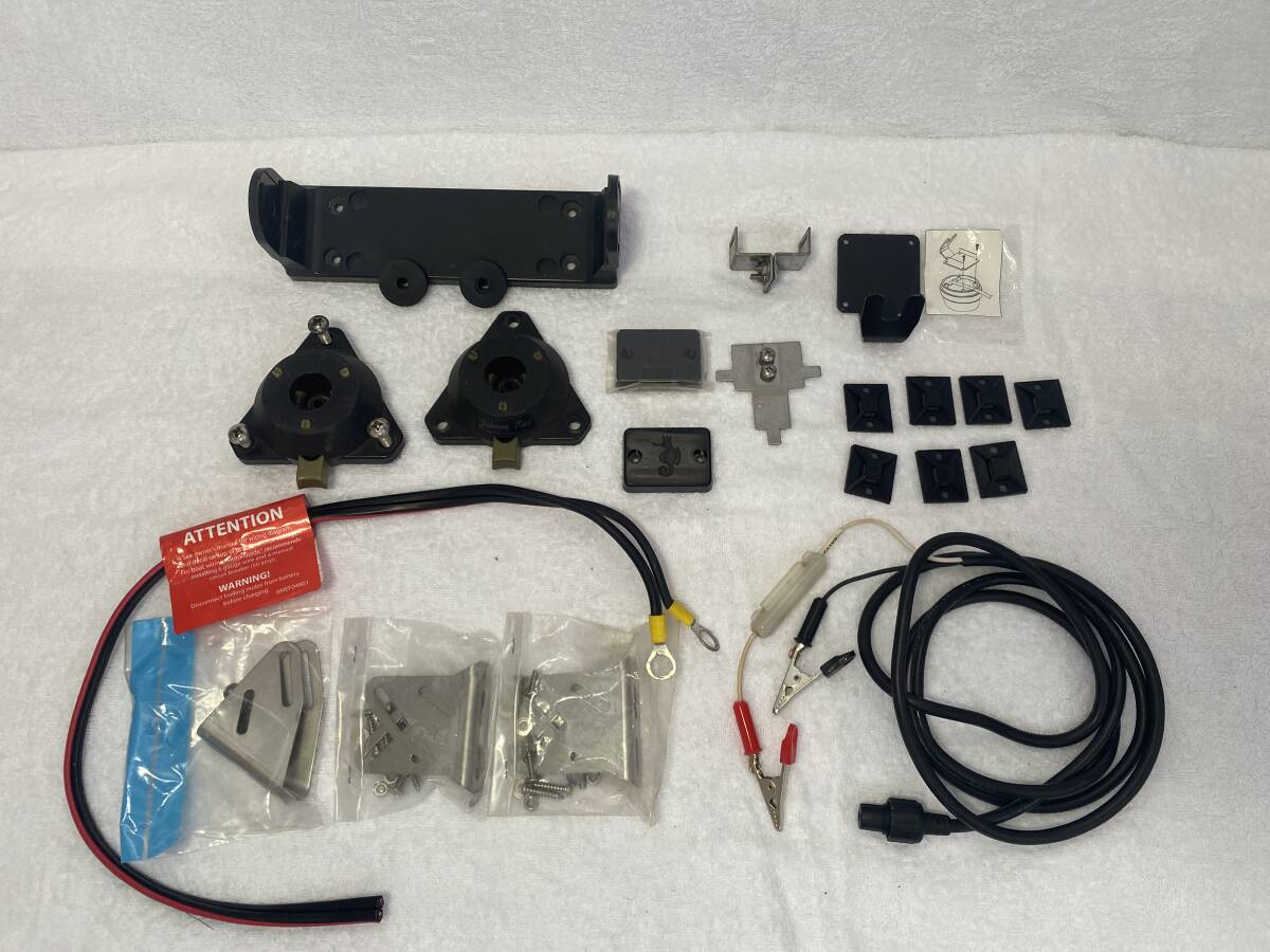 魚探関係部品一括出品　ホンデックス電源ケーブル　ホンデックス振動子取付ステー　ジョニーレイ ロータリー架台