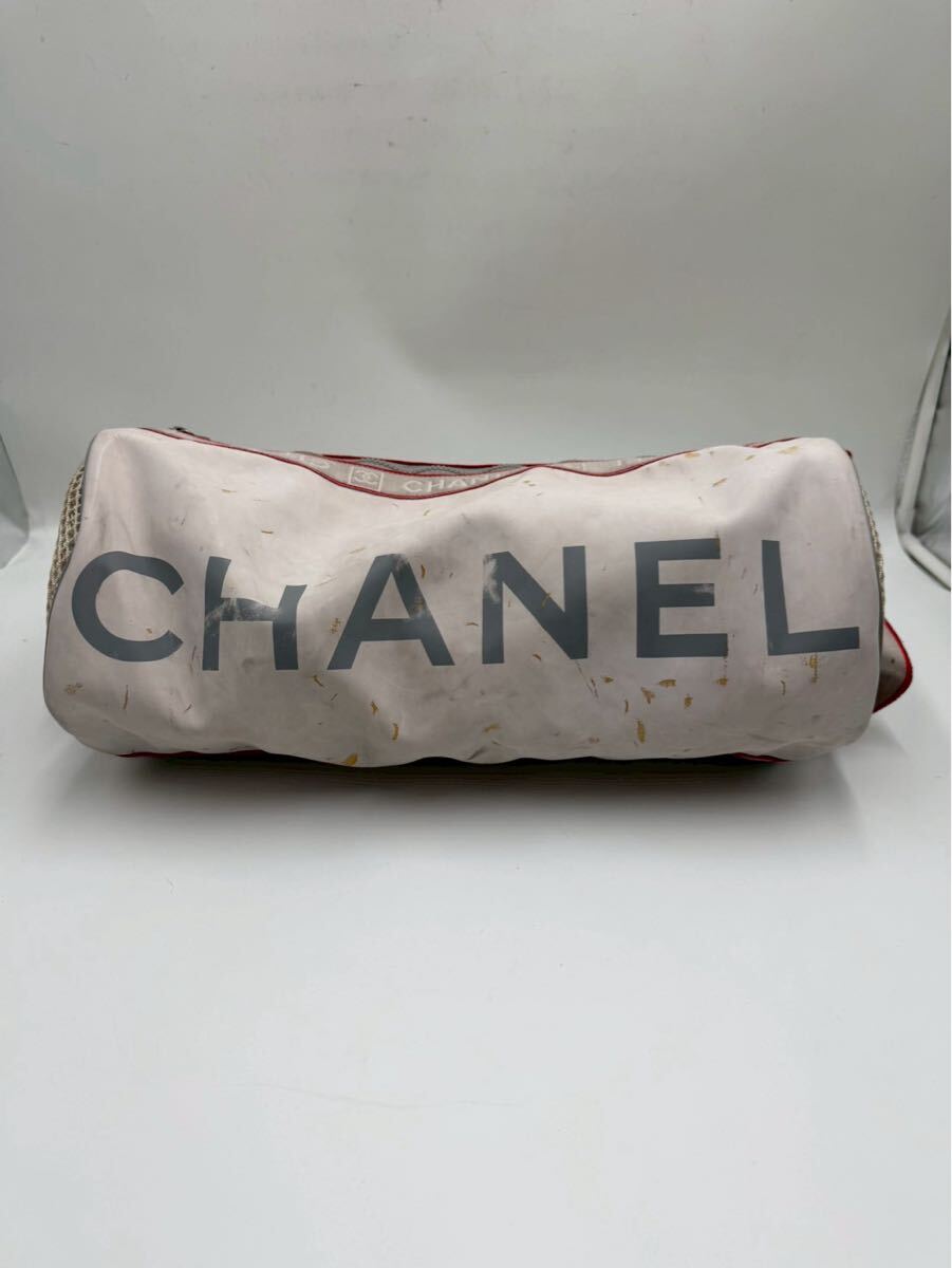 ♪ CHANEL シャネル スポーツライン ココマーク ショルダーバッグ 筒型 ナイロン ホワイト