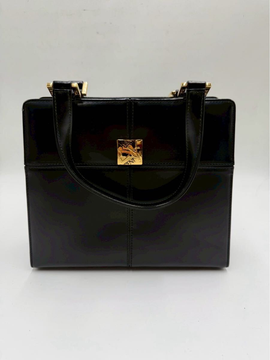 # YVES SAINT LAURENT イヴ サンローラン ヴィンテージ YSL レザー ハンドバッグ ブラック 