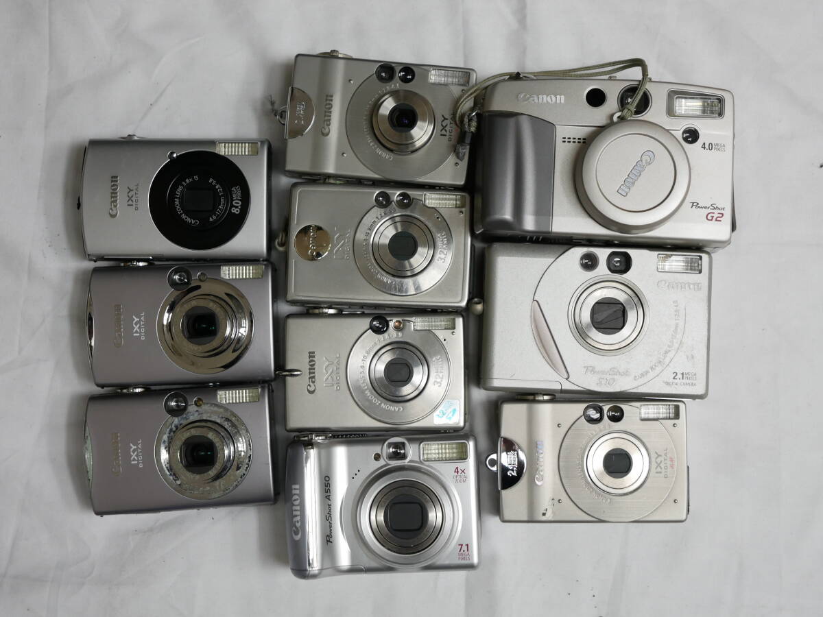 27 CANON コンデジ10台まとめ ixy digital powershot 320 30 A550 S10 900is 910is 900is pc1001 G2
