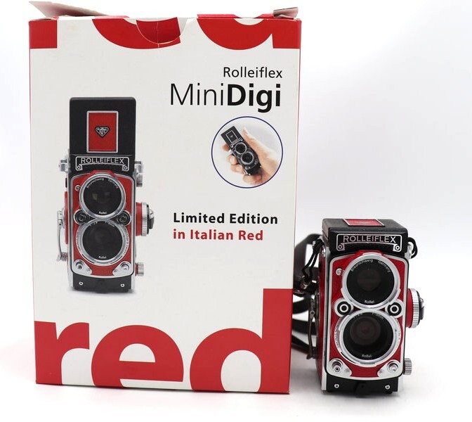 ローライフレックス　ミニデジ　Rolleiflex　Mini　Digi　二眼レフ　ミニチュア　カメラ　1：2.8　F＝9mm　レッド　箱付き