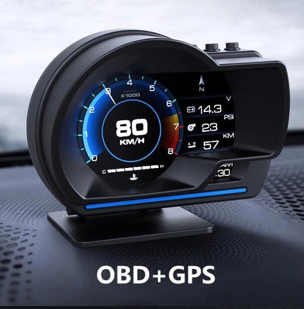 ★新品 ヘッドアップディスプレイ hud スピードメーター タコメーター マルチメーター GPS OBD 2モード対応 led 故障診断 取付簡単