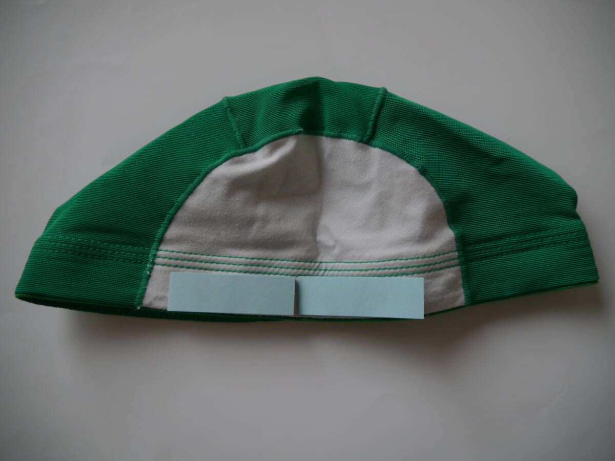 【中古】フットマーク[FOOTMARK] スイムキャップ 水泳帽 緑/Green サイズフリー 日本製 水着 スイムウェア プール開き 記名跡あり