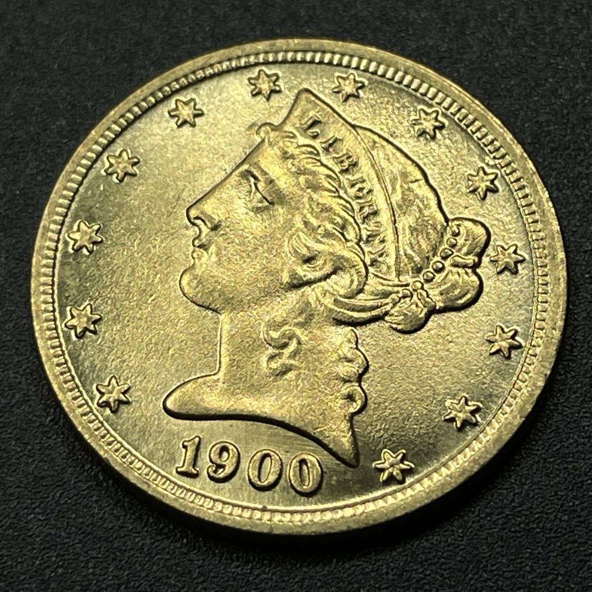 古銭 アメリカ 自由の女神 1900年 「1900年の金本位法」 ハクトウワシ 雲と13の星 独立十三州 矢 オリーブの枝 硬貨 貨 記念幣 コイン 