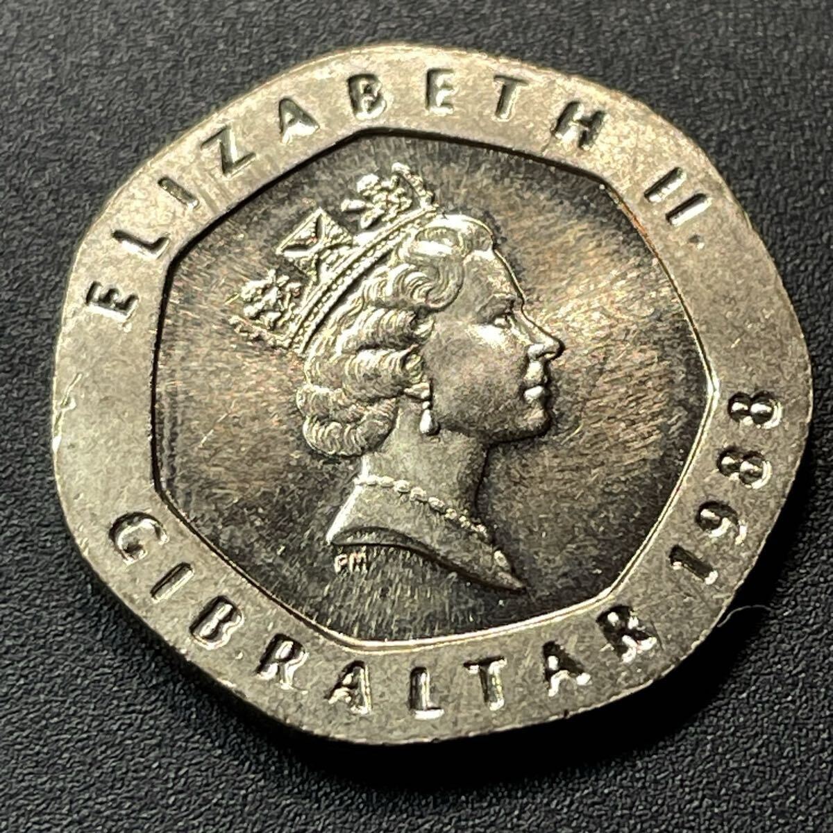 【本物】ジブラルタル エリザベス2世 1988年 ヨーロッパの聖母 硬貨 古銭 コイン