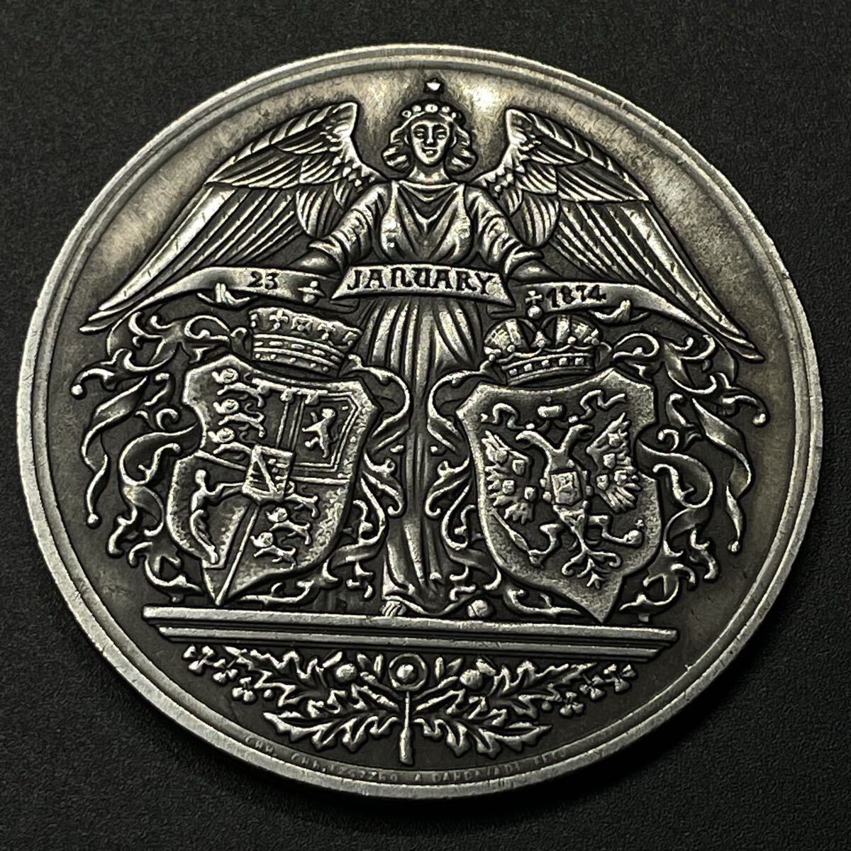 古銭 イギリス・ロシア 1874年 大天使ガブリエル 皇室の結合 硬貨 銀貨 貨 記念幣 コレクション コイン