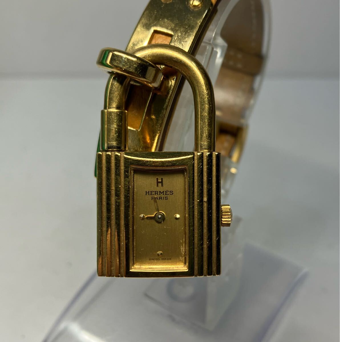 【美品、希少】HERMES ケリーウォッチ エルメス ゴールドカラー レザー 腕時計 クォーツ