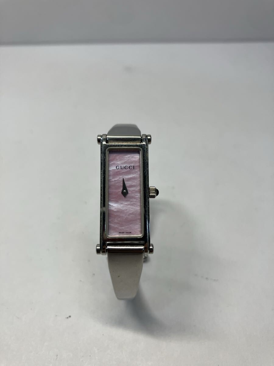【レア】GUCCI 1500L グッチ クオーツ バングルウォッチ ピンクシェル文字盤