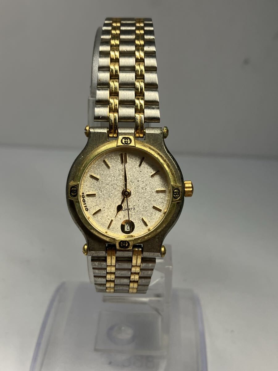 【美品】GUCCI 9000L グッチ クォーツ 腕時計 デイト ゴールド文字盤