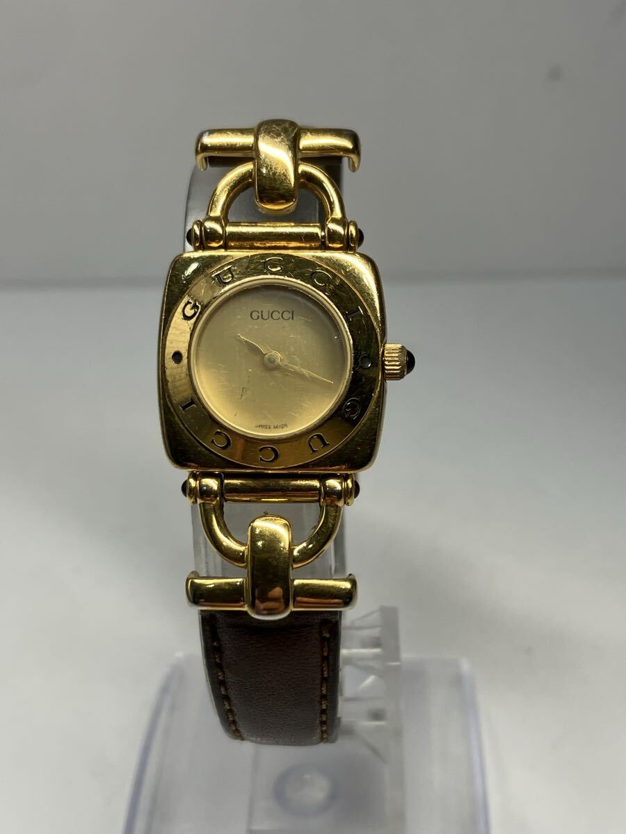 【美品】GUCCI 6300L 腕時計 グッチ クォーツ ゴールド文字盤 クオーツ