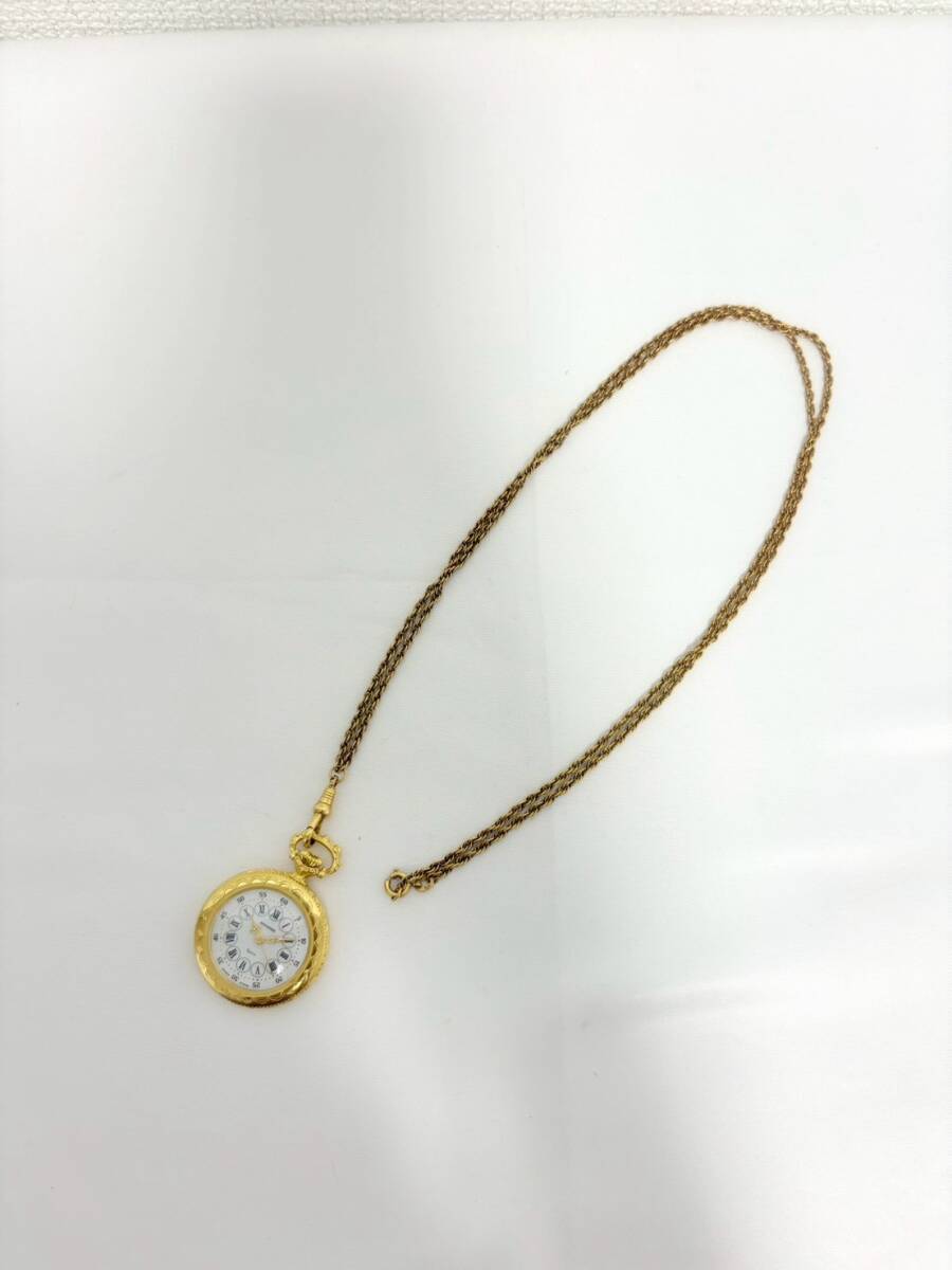 T189*1　BUCHERER　ブッフェラー　ブヘラ　懐中時計　ホワイト文字盤　ローマ数字　3針　　ポケットウォッチ　ペンダントウォッチ