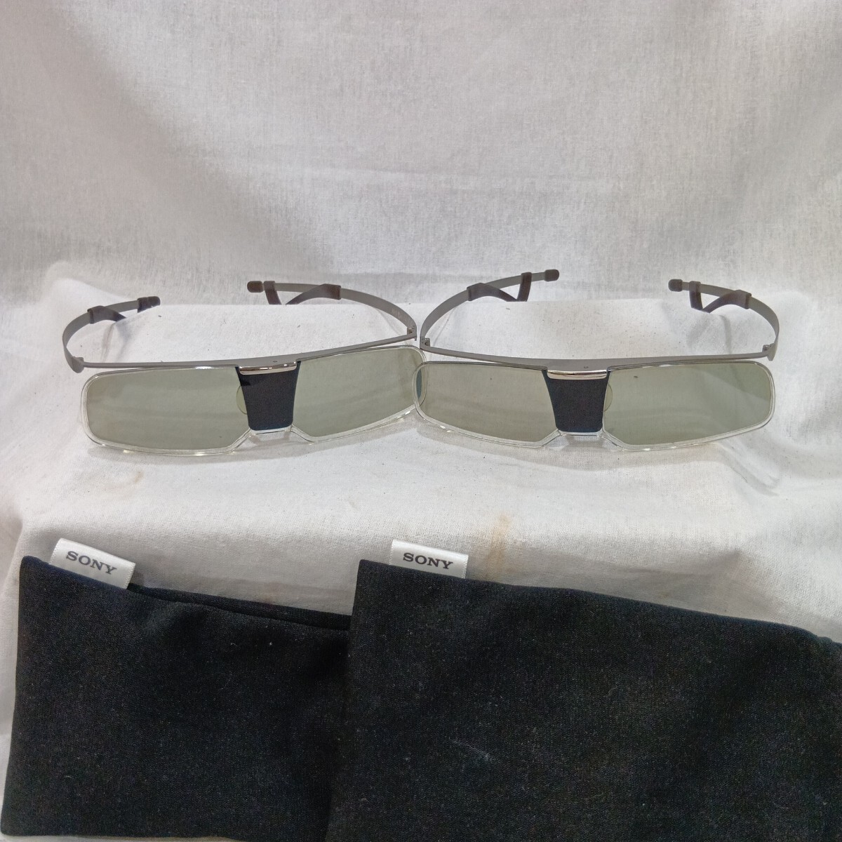 【現状品】1円〜スタート SONY 3Dグラス TDG-BR 750 3D Glasses 2個セット ポーチ付き 眼鏡 ソニー【L445-c.ON】