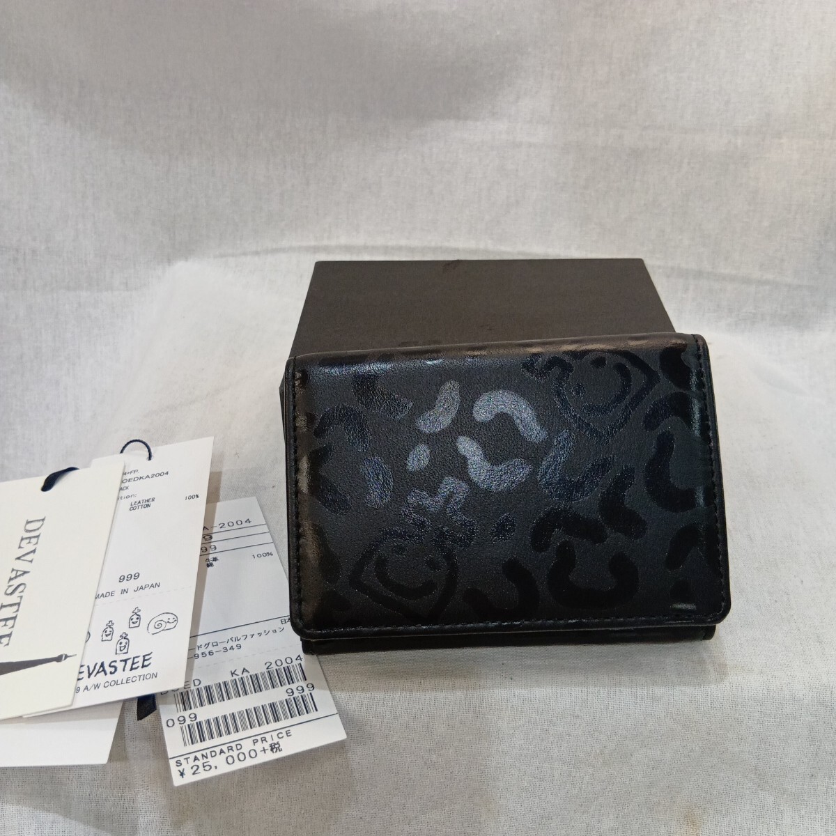 【新品未使用】1円〜スタート DEVASTEE デバステ 小銭入れ コインケース 黒 レザー 2004 A/W 牛革100% 財布 【L464-c.TK】