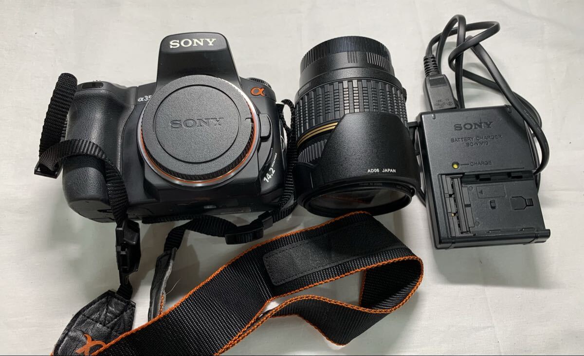 【稼働品】SONYデジタル一眼レフカメラa350+タムロンAF200mmF/3.5-6.3 XR Di ll LD Aspherical［IF］MACROセット1円〜【L341-A.ON】