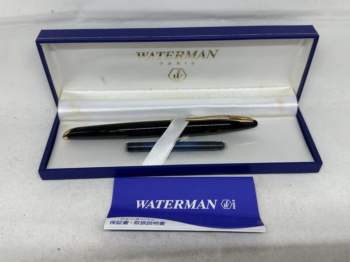 【筆先18K刻印&ケースあり】WATERMAN/ウォーターマン カレン ブラック・シー GT 万年筆 1円〜【L429.YUB】 