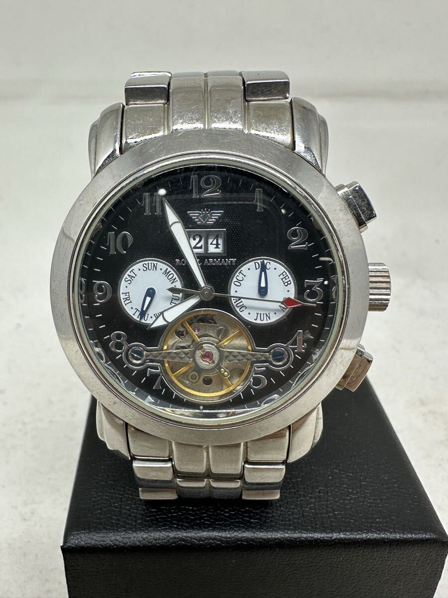 ROYAL ARMANY/ロイヤルアルマニー RA-008 オープンハートデザイン 自動巻き腕時計 ジャンク品 1円〜【L359.YUB】 