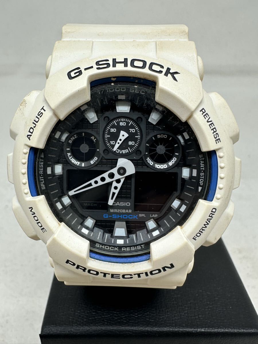 CASIO/カシオ G-SHOCK GA-100B マットホワイト アナデジ腕時計 ジャンク品 1円〜【L363.YUB】 