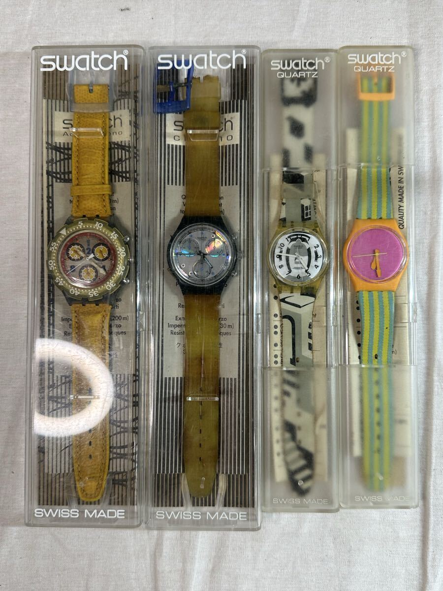 【全てケースあり】Swatch/スウォッチ クォーツ腕時計 4本セット ジャンク品 1円〜【L393.YUB】 