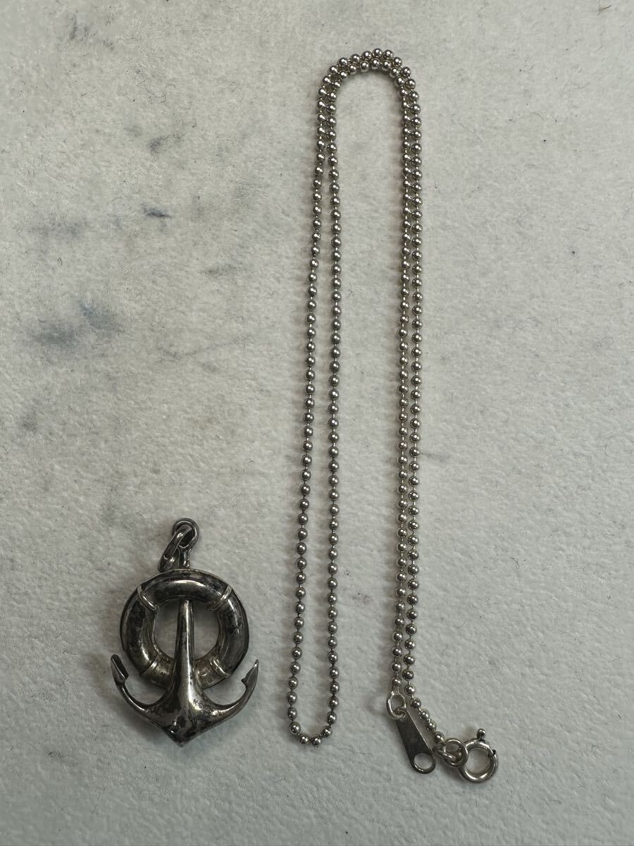 【925刻印あり】メーカー不明 いかり&浮き輪モチーフ　シルバー ペンダントトップ ネックレス 1円〜【L481.YUB】 