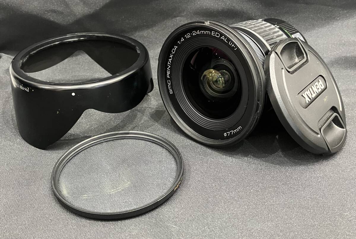 #19135【動作未確認1円出品】PENTAX ペンタックス DA 12-24 ED AL (IF) カメラレンズ フード付 