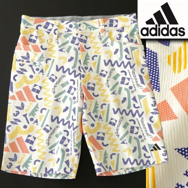 新品 adidas GOLF アディダス グラフィックプリント ショートパンツ 76(S) 白 【P22403】 ゴルフ ストレッチ 吸水速乾 ハーフパンツ 短パン