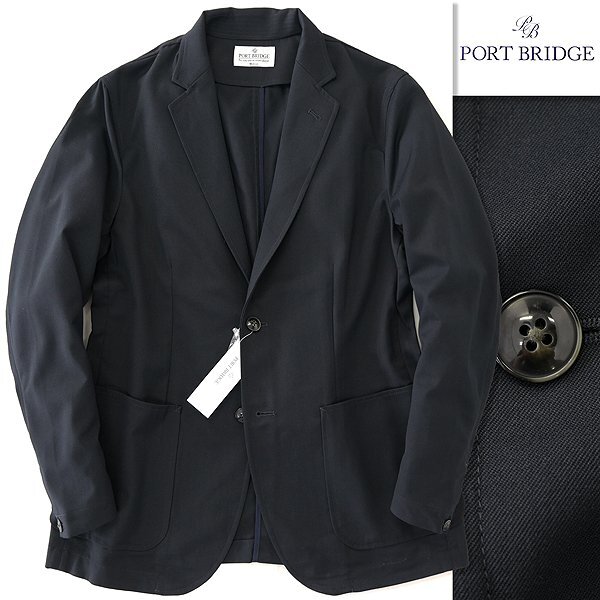 新品 ポートブリッジ 春夏 アンコン ストレッチ テーラード ジャケット M 紺 【BOF901_540_M】 メンズ PORT BRIDGE 裏地なし ブレザー