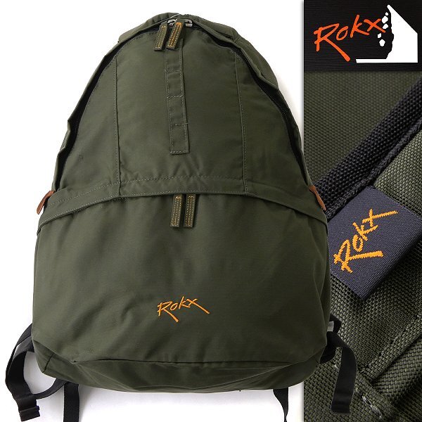 新品 1.3万 ROKX ロックス GYM DAY PACK 撥水 ナイロン バックパック 20L カーキ 【K20475】 アウトドア リュックサック デイパック バッグ