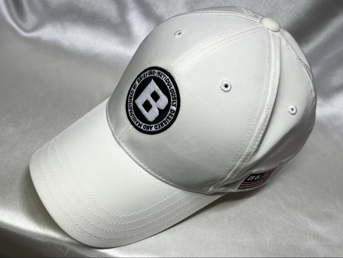 美品 正規品 BRIEFING GOLF ブリーフィング ゴルフ キャップ 帽子 アイボリー