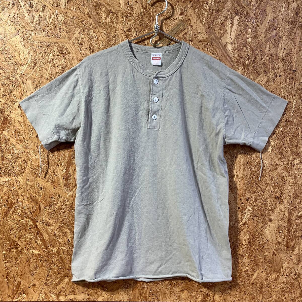 Healthknit ヘンリーネック 半袖 Tシャツ L ヘルスニット