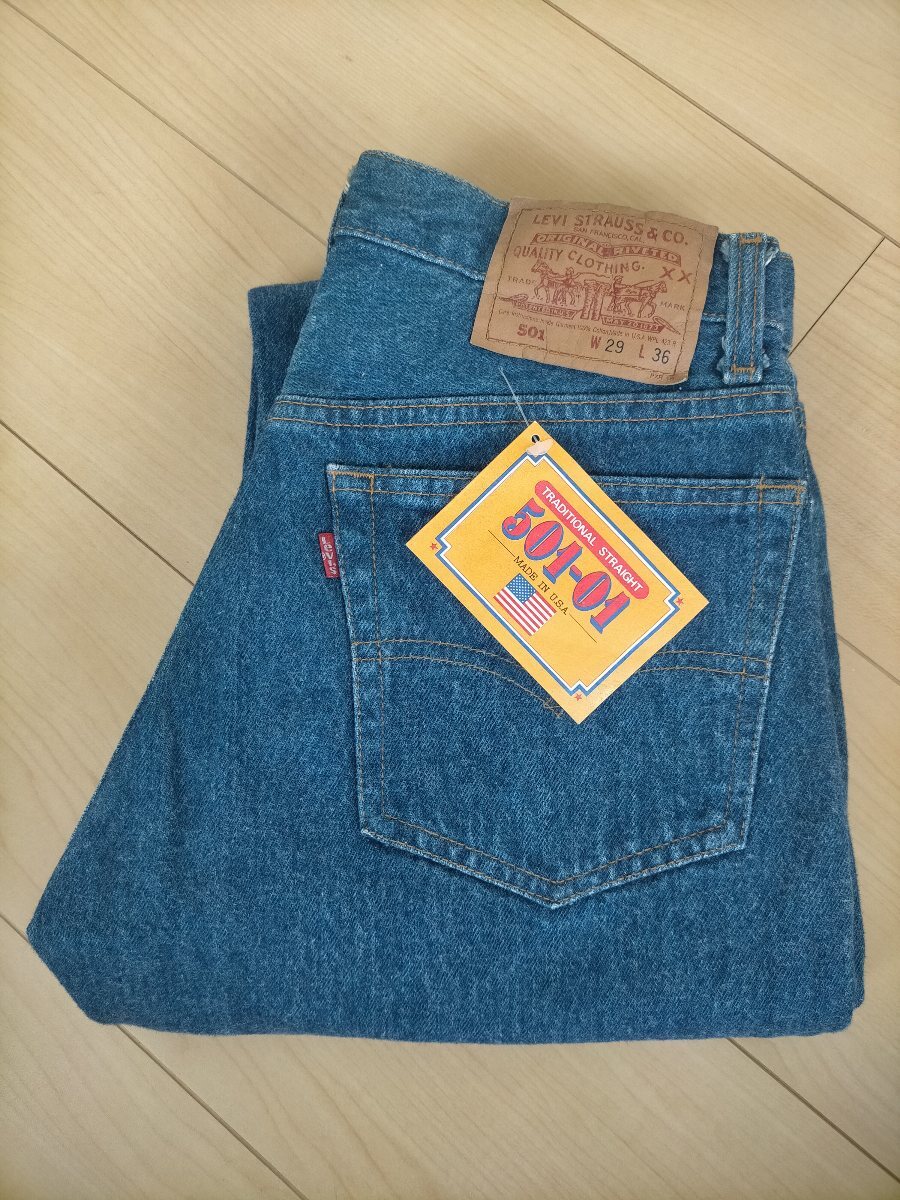 新品 デッドストック 90s USA製 ビンテージ 92年 Levi's501-5900 リーバイス501 バレンシア デニムパンツ ストーンウォッシュ W29L36