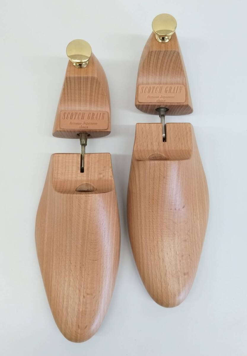 【純正木製シューキーパー】スコッチグレイン : SCOTCH GRAIN / ツインチューブ：伸縮式 / サイズ: 5 / ナチュラルウッド / 管理：①