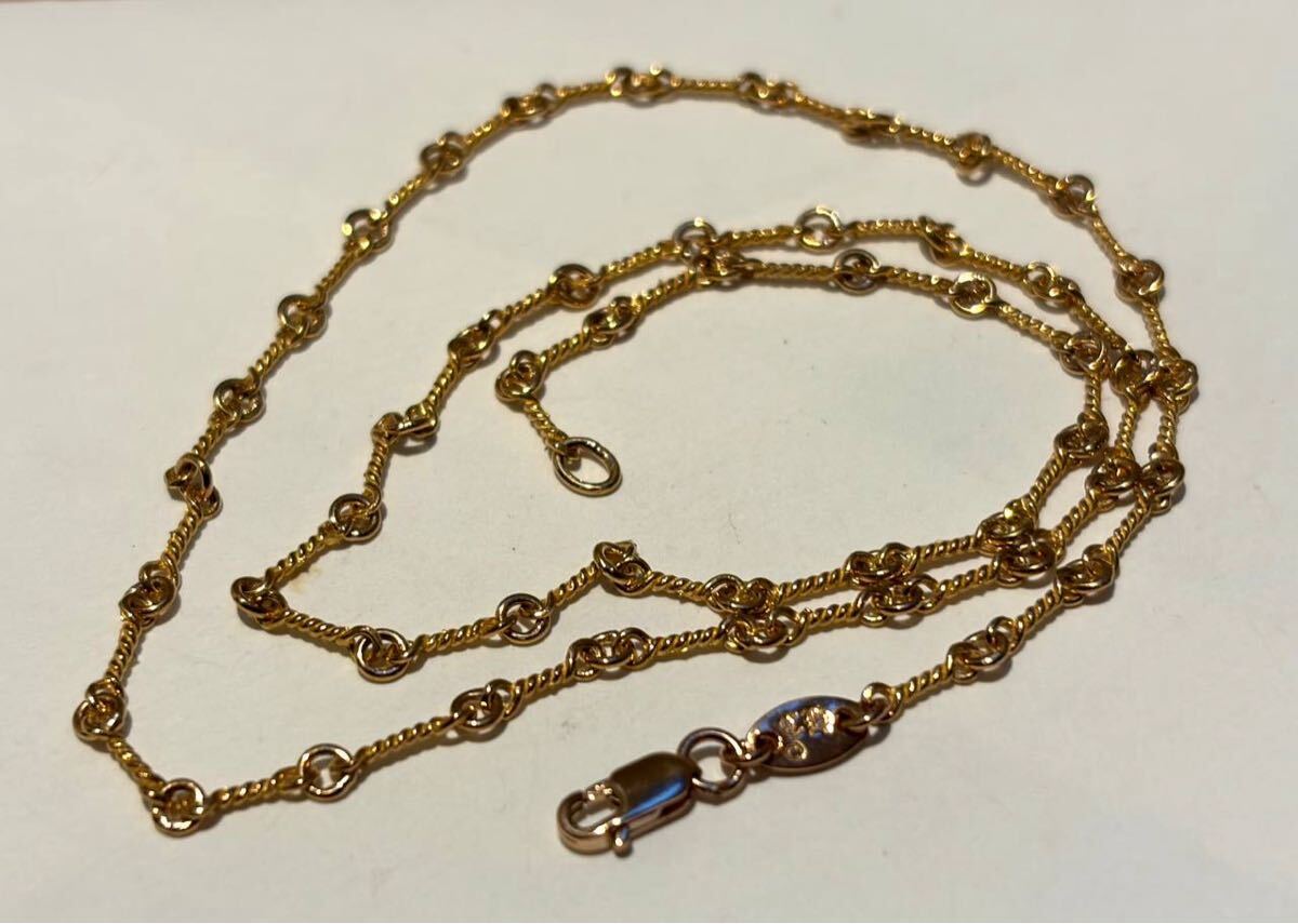 CHROME HEARTS クロムハーツ 22K NECKCHAIN T18 ツイストチェーン　ネックレス 18inch ゴールド チャーム　ベイビー　タイニー