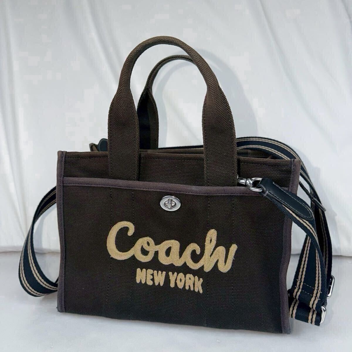 希少 名作 COACH CARGO TOTE コーチ カーゴトート バッグ トートバッグ ハンドバッグ 2way ショルダーバッグ ロゴ ターンロック 