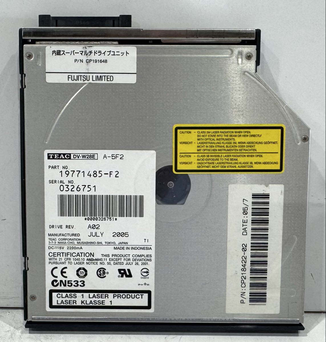 260613B☆ FUJITSU 内蔵スーパーマルチドライブユニット TEAC DV-W28E ♪配送方法＝おてがる配送ネコポス♪
