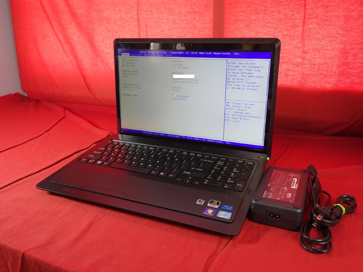 【Core i7-2860QM】 SONY VAIO VPCF23AJ (PCG-81313N) 【BIOS確認済】 メモリ8GB/HDD750GB 中古 ノートパソコン 【ジャンク】　PH260529-09